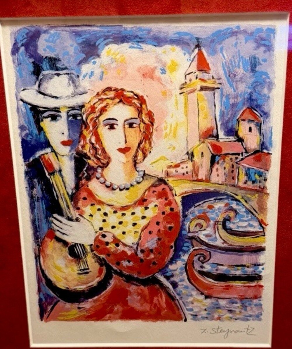 Zamy Steynovitz Beauty and Beau 1999 Framed Seriolithograph Print w/ COA Venice